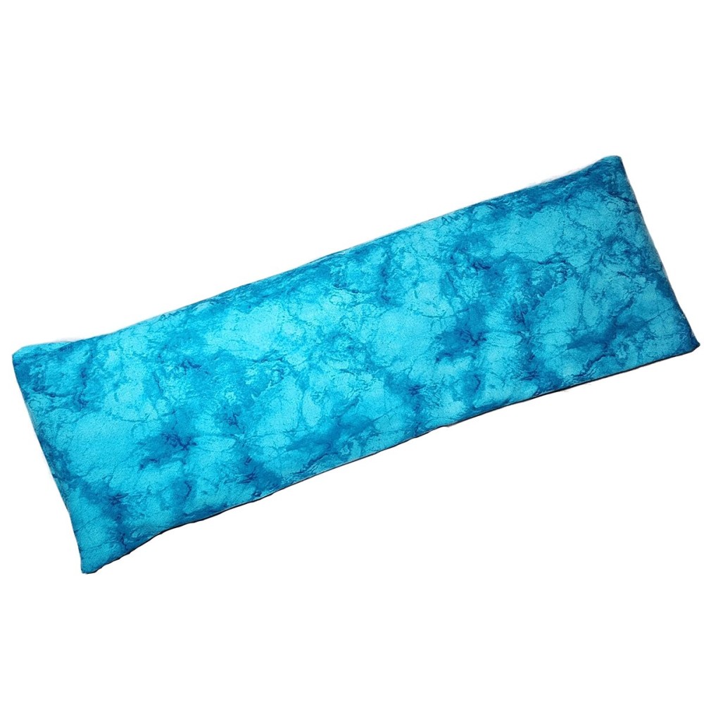 Microwavable Corn Filled Heating Pad and Cold Pack/Washable 100% Cotton Cover (Watermark - Aqua, 5.25in W x 17.25in L)