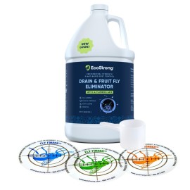 Fruit Fly Drain Treatment | Drain Fly Eliminator | Eliminates Gnats, Sewer Flies and More - Works in All Drains - 128 Fl Oz w Fly Finder