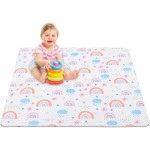 Machine Washable Baby Floor Play Mat 59x59, Non Slip One-Piece Baby Crawling Mats for Tummy Time, Portable Playpen Mat Playmat for Babies Infants and Toddlers