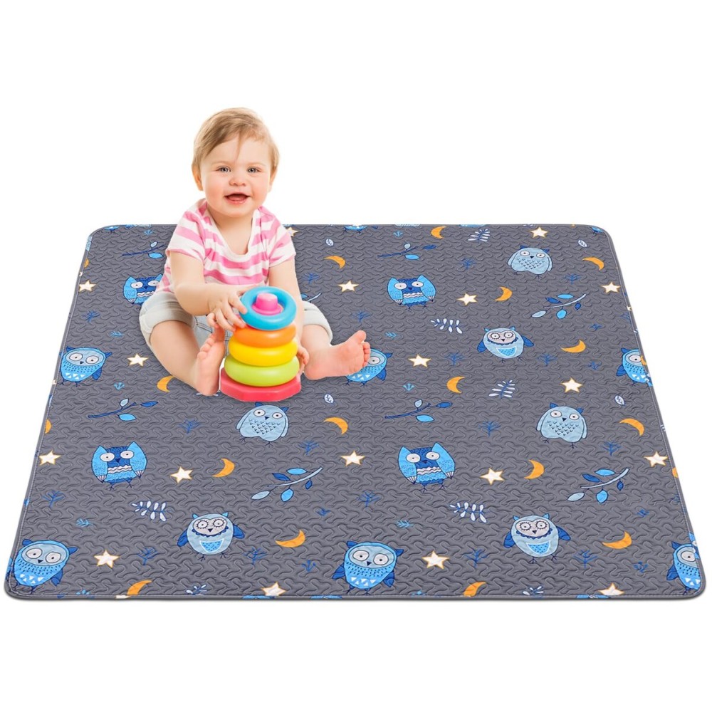 Machine Washable Baby Floor Play Mat 50x50, Non Slip One-Piece Baby Crawling Mats for Tummy Time, Portable Playpen Mat Playmat for Babies Infants and Toddlers