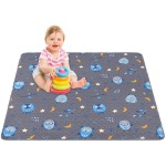 Machine Washable Baby Floor Play Mat 50x50, Non Slip One-Piece Baby Crawling Mats for Tummy Time, Portable Playpen Mat Playmat for Babies Infants and Toddlers