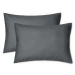 EXQ Home Toddler Pillowcases Zippered 13x18 Travel Pillow Case Set of 2, Small Pillow Case Fits Baby Pillow Sized 12x16, 13x18, Kids Pillowcases 2 Pack Machine Washable (Dark Grey)