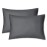 EXQ Home Toddler Pillowcases Zippered 13x18 Travel Pillow Case Set of 2, Small Pillow Case Fits Baby Pillow Sized 12x16, 13x18, Kids Pillowcases 2 Pack Machine Washable (Dark Grey)