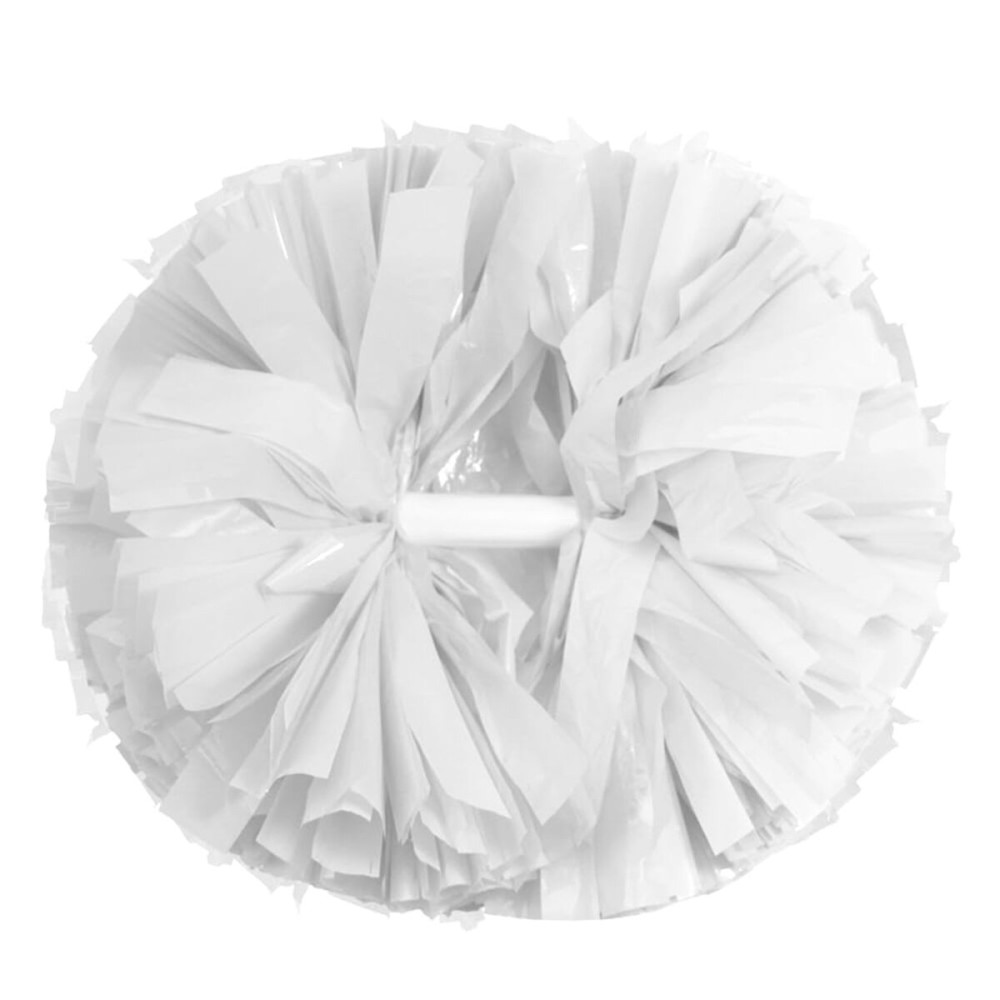 Hooshing 2PCS White Cheerleading Pom Poms with Baton Handle Cheer Pom Poms for Team Spirit Sports Dance Cheering Kids Adults