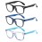FANNYGO 3 Pack Kid Blue Light Glasses For Kids Girls Boys Computer Blue Light Kids Glasses Clear Glasses Age 3-9 (Black + Dark blue + Light blue)