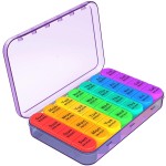 Daviky Weekly Pill Organizer 4 Times a Day, Large 7 Day Pill Box Portable for Travel, Medicine Organizer Box with Removable Individual Pill Containers to Hold Vitamins, Supplements and Medication