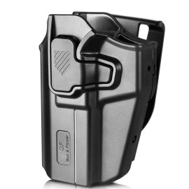 Left Hand Universal OWB Holster for Glock 17 19 19X 45, Sig Sauer P320 P226, Taurus G3C G2C PT111, Canik TP9, FN 509, CZ P10C, S&W M&P, Index Finger Release, RDS Compatible, Fits 100+ Pistols