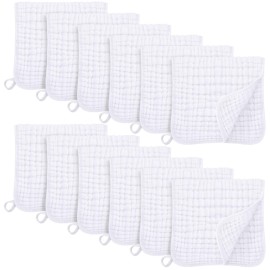 Unnivoll Muslin Burp Cloths for Baby 100% Cotton Burping Cloths for Boys Girls Large 20\'\'X10\'\' Extra Soft and Absorbent 12 Pack - White