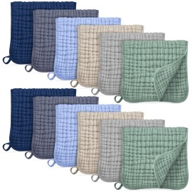 Unnivoll Muslin Burp Cloths for Baby 100% Cotton Burping Cloths for Boys Girls Large 20\'\'X10\'\' Extra Soft and Absorbent 12 Pack - Multicolor