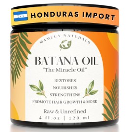 Raw Batana Oil for Hair Growth - Pure & Unrefined Dr Sebi Batana Hair Mask from Honduras for Thicker & Stronger Hair - 4oz - Natural Hair Growth Oil - Aceite de Batana - All Hair Types