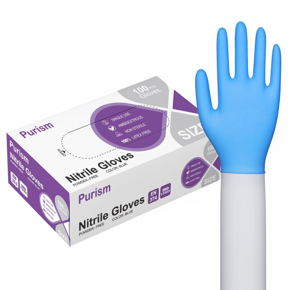 Daddy\'s Choice Small Nitrile Gloves Disposable Blue, No Latex, No Powder, Safe Working Gloves, 100pcs (Size Small)