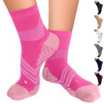 TechWare Pro Plantar Fasciitis Socks - Therapy Grade Targeted Cushion Compression Socks for Women & Men. Ankle Brace Foot Sleeve with Arch Support for Achilles Tendonitis & Heel Pain Relief Pnk/Wht M