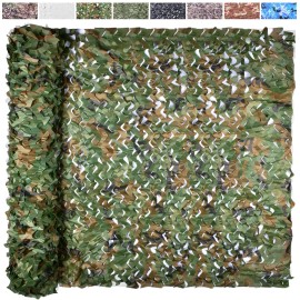 Yeacool Camo Netting Camouflage Netting Bulk Roll Burlap Camo Tarp Sunshade Net for Hunting Blind Military Dinosaur Birthday Theme Party Decoration (Woodland Camo, 4.9ftx26.2ft, 1.5m*8m)