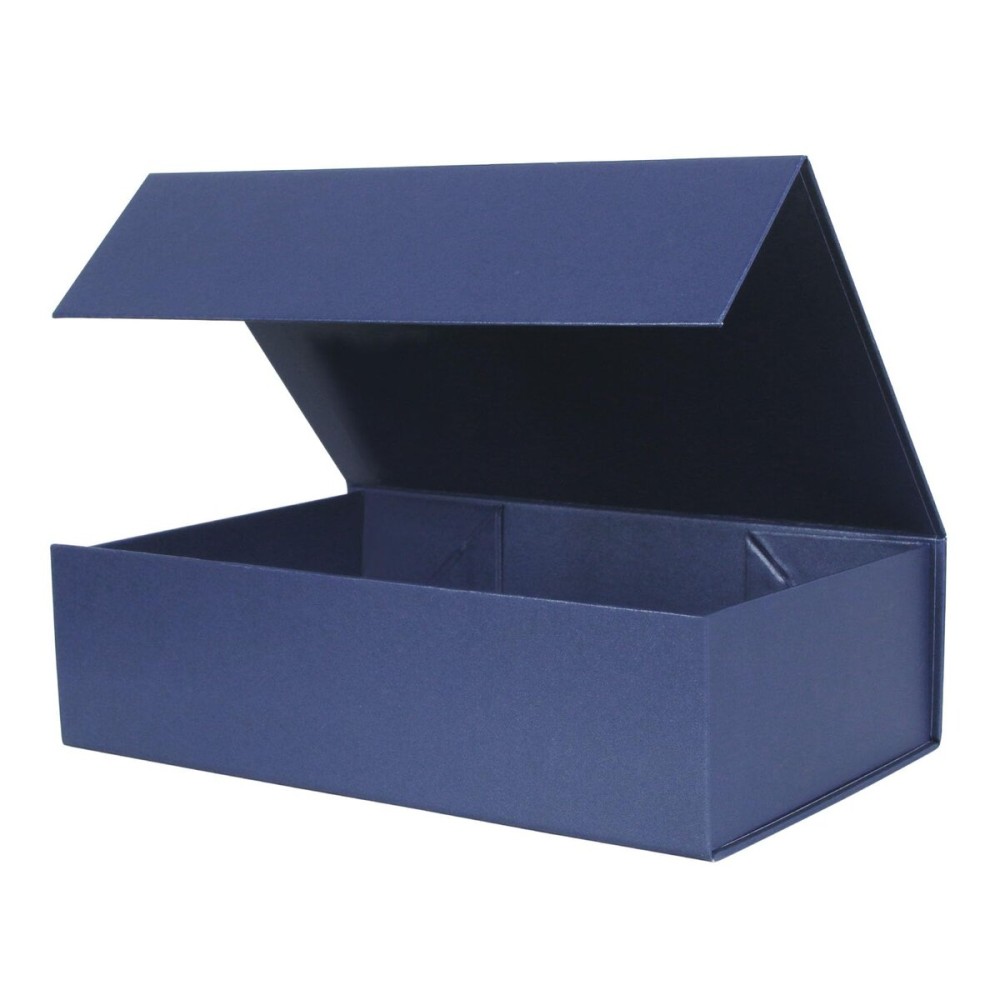 Aimyoo Navy Blue Collapsible Gift Box with Magnetic Closure Lids 10.5x7x3 in, Medium Bridesmaid Groomsman Proposal Boxes, Rectangle Present Box for Graduation Birthday Storage (1 Pack)