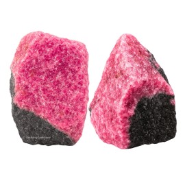 Amazing Gemstone 2 Pieces Rhodonite Raw Crystals and Healing Stones, Natural Rocks for Tumbling and DIY Raw Stones and Crystals