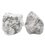 Amazing Gemstone 2 Pieces Howlite Raw Crystals and Healing Stones, Natural Rocks for Tumbling and DIY Raw Stones and Crystals