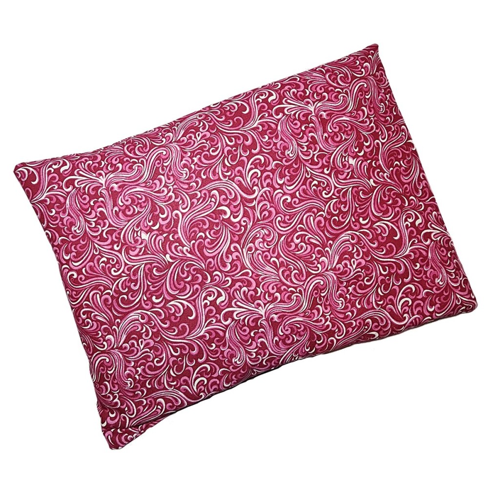 Microwavable Corn Filled Heating Pad and Cold Pack/Washable 100% Cotton Cover (Breezy - Raspberry, 7.5in W x 11in L)