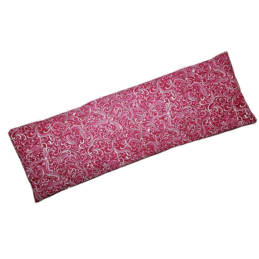 Microwavable Corn Filled Heating Pad and Cold Pack/Washable 100% Cotton Cover (Breezy - Raspberry, 5.25in W x 17.25in L)