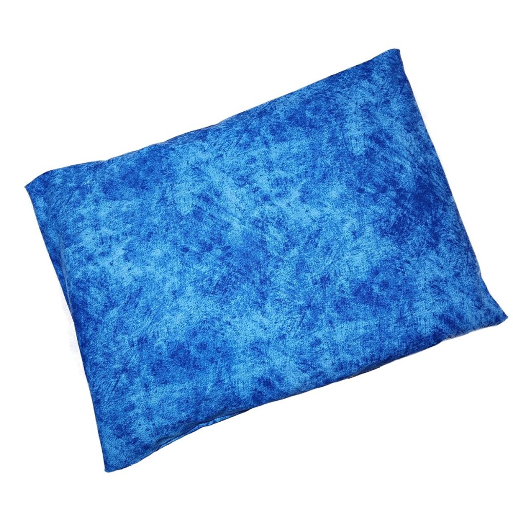Microwavable Corn Filled Heating Pad and Cold Pack/Washable 100% Cotton Cover (Etched - Cobalt, 5.25in W x 17.25in L)