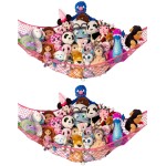 Lilly\'s Love Stuffed Animal Hammock | Corner Hanging Organizer, Toy Storage, Stuffed Animal Storage Net | Made from Quality Fishing Net, Holds 12lbs | 67x47x47 (Coral, 2 Pack)