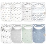 8-Pack Baby Bibs for Boys, Girls - Pullover Bibs for Drooling Teething Baby Girl & Boy Toddler, Newborn, Soft & Absorbent, Cute Colors, Large Torso Coverage Keep Infant Clean & Dry (Vessels)