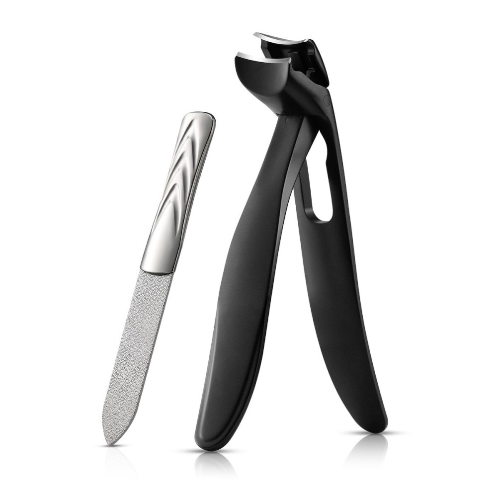 BEZOX Toenail Clipper for Thick Nails - Large Toe Nails Clipper for Seniors for Thick Toenails with Metal Nail File, Premium Nail Cutter Trimmer for Men and Women - Black