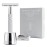 Double Edge Safety Razor with Stand, Single Blade Razors for Men and Women, Metal 1 Blade Razor, with 10 Platinum Coated Stainless Steel Double Edge Blades, Smooth and Close Shave, Silver