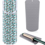 Shappy 2 Pieces Curling Iron Travel Case Cover Heat Resistant Flat Iron Holder Case Sleeve Neoprene Straightener Holder and Silicone Hot Tools Flat Bag(Sloth Style)
