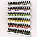 YMVV 15 Nail Polish Rack Wall Mounted Shelf,6 Pack White Acrylic Nail Polish Organizer Nail Supplies for Nail Techs,Great Display for Salons Retailers, YMVVWHITE 003