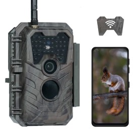 Meidase Trail Camera P90 Pro, WiFi Bluetooth, Super-Low-Light Sensitivity, 120 View Angle, 48MP 1296p, Night Vision, Motion Activated, Waterproof, Live Stream to Cell Phone for Hunting Game Cameras