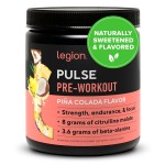 LEGION Pulse Pre Workout - All Natural Nitric Oxide Preworkout Drink to Boost Energy, Creatine Free, Naturally Sweetened, Beta Alanine, Citrulline, Alpha GPC (Pina Colada)