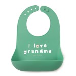 Bella Tunno Baby Bib for Eating, Waterproof Silicone Bib with Large Food Catcher, Adjustable Fit for Babies 4-12 months & Toddlers 1-3 Years, Boys & Girls, I Love Grandma