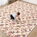 Baby Play Mat - 79 X 63,Premium Thicker Foam One-Piece Crawling Mat, Machine Washable, Extra Large Anti-Slip Activity Playmat for Babies, Toddlers & Infants