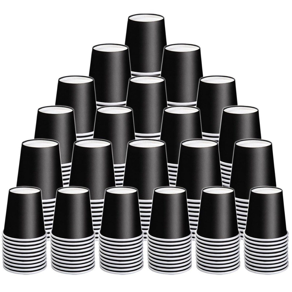 Huaiid 300 Count 3 Oz Mouthwash Cups, Black Disposable Bathroom Cups, Disposable Paper Cups, Small Disposable Cup, Espresso Cup for Party Travel Picnic BBQ