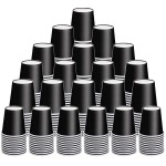 Huaiid 300 Count 3 Oz Mouthwash Cups, Black Disposable Bathroom Cups, Disposable Paper Cups, Small Disposable Cup, Espresso Cup for Party Travel Picnic BBQ