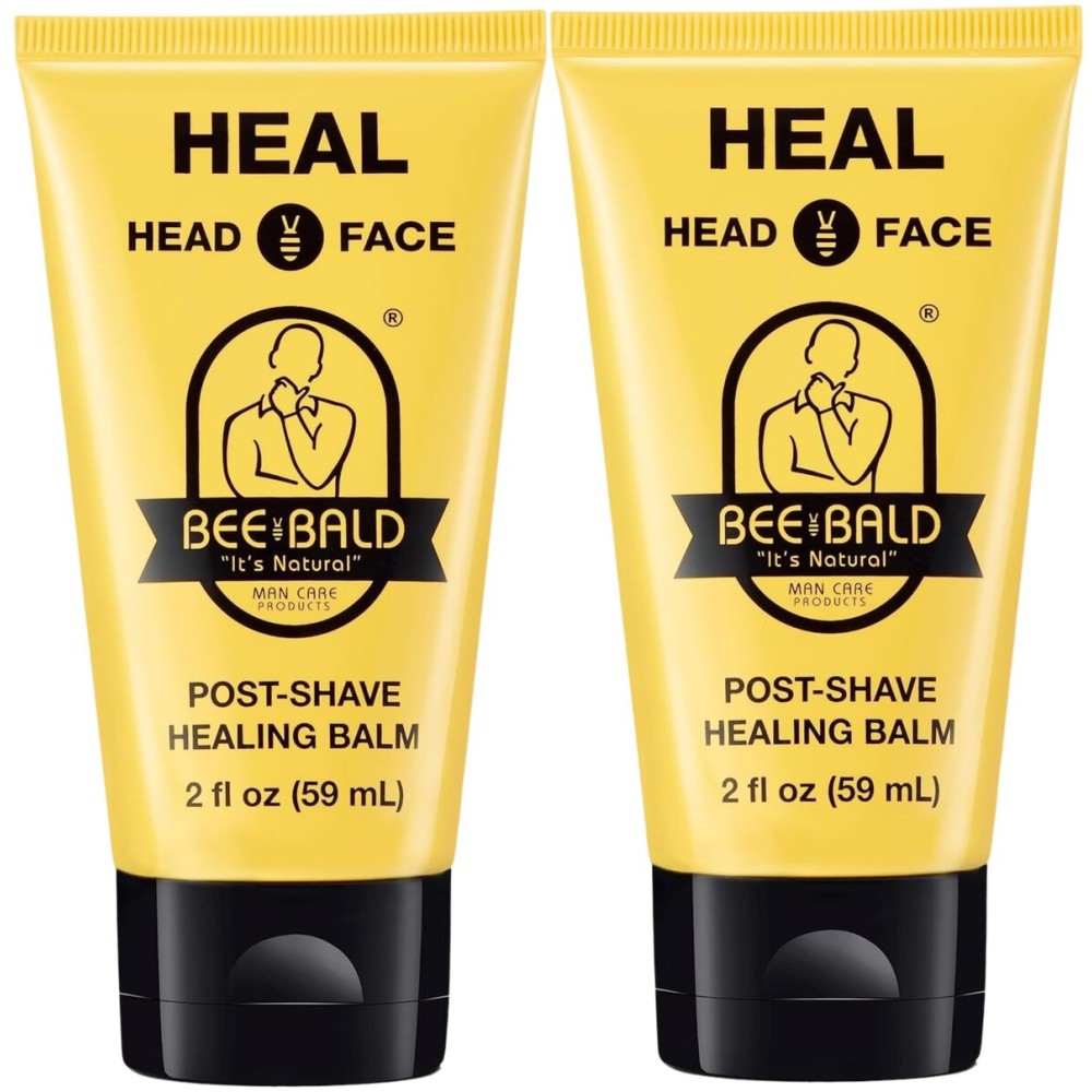Bee Bald HEAL Aftershave for Men Healing Balm, Immediately Calms & Soothes Damaged Skin, Treats Bumps, Redness, Razor Burn & Other Shaving Post Shave Irritations, 2 Fl Oz (Pack of 2)