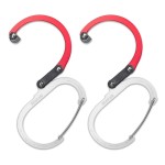 GEAR AID HEROCLIP Carabiner Clip and Hook (Small) for Purse, Stroller, and Backpack, Hot Rod Red, 2 Pack