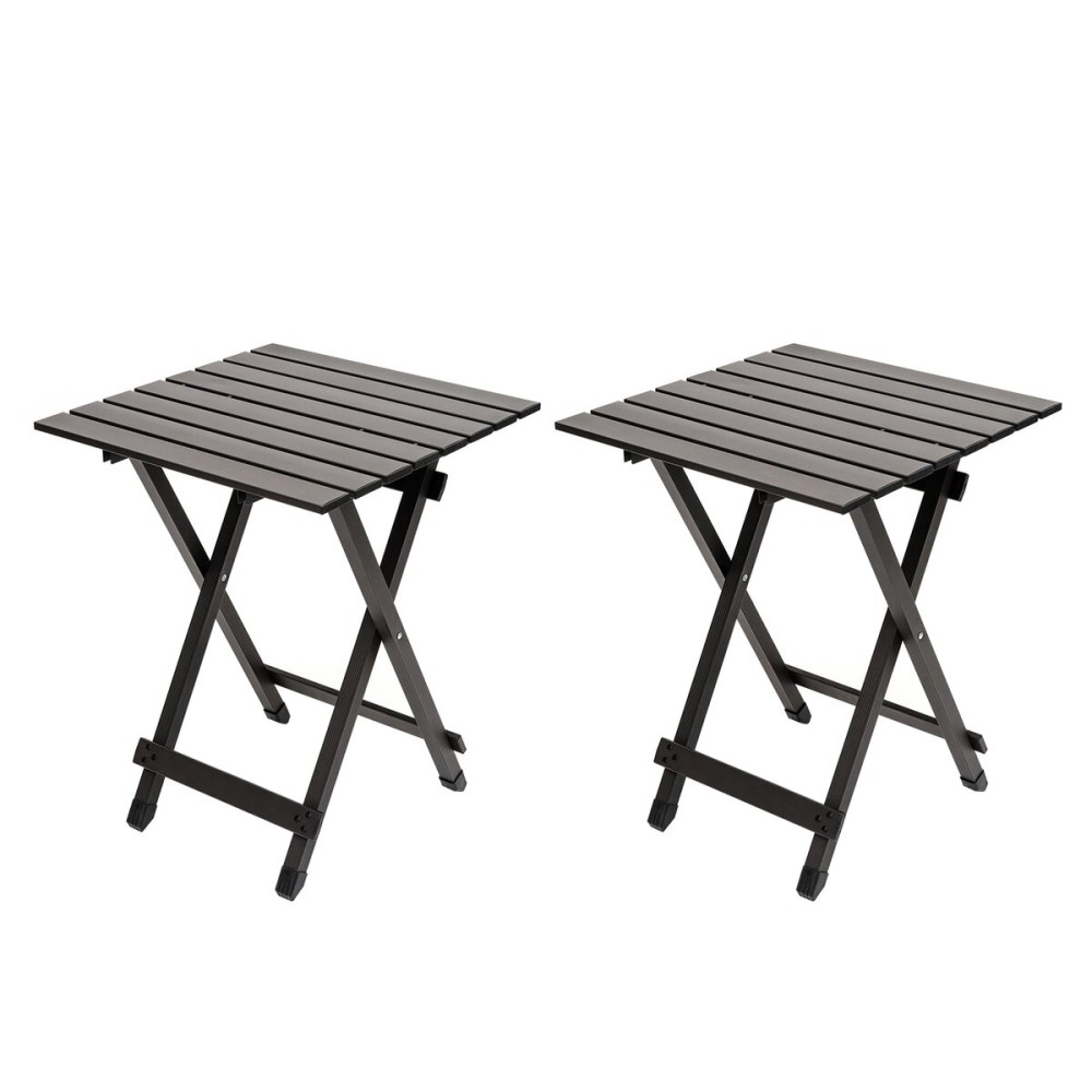 SUNNYFEEL Folding Camping Table - Lightweight Aluminum Portable Picnic Table, 18.5x18.5x24.5 Inch for Cooking, Beach, Hiking, Travel, Fishing, BBQ, Indoor Outdoor Small Foldable Camp Tables