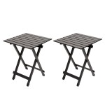 SUNNYFEEL Folding Camping Table - Lightweight Aluminum Portable Picnic Table, 18.5x18.5x24.5 Inch for Cooking, Beach, Hiking, Travel, Fishing, BBQ, Indoor Outdoor Small Foldable Camp Tables