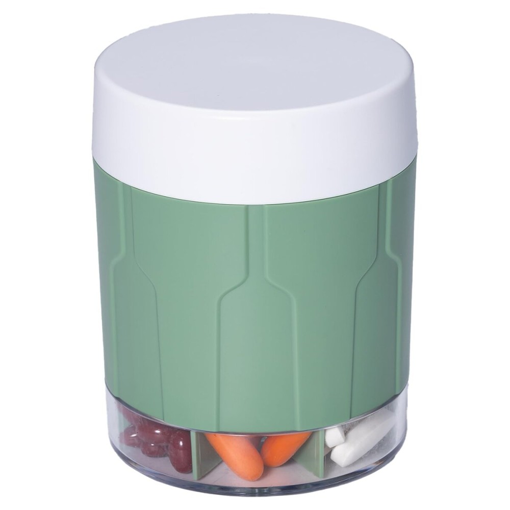 Betife Extra Large Supplement Organizer,Weekly Pill Organizer Bottle, Daily Pill Dispenser with 7 Large Compartments, Organizer to Hold 7 Day Vitamin Medication,21 Labels and a Cleaning BrushGreen