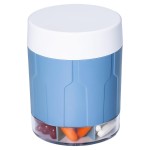 Betife Extra Large Supplement Organizer,Weekly Pill Organizer Bottle, Daily Pill Dispenser with 7 Large Compartments, Organizer to Hold 7 Day Vitamin Medication,21 Labels and a Cleaning Brush (Blue)