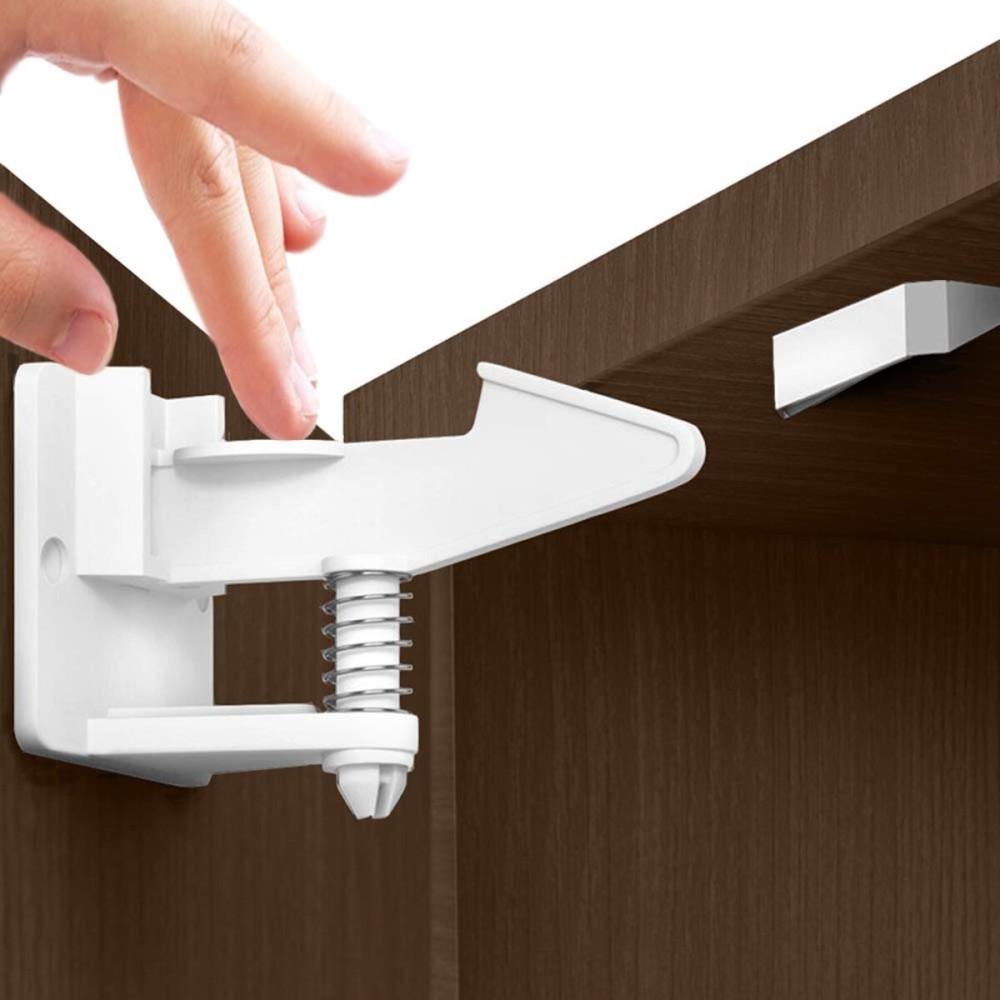 Child Proof Locks for Cabinet Doors (12 Pack + Gift) - Child Cabinet Locks Baby Locks for Cabinets and Drawers - Baby Cabinet Safety Latches Child Locks for Kitchen Cabinets Baby Proofing Cabinets
