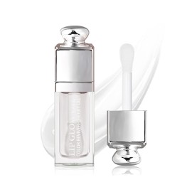 GECOMO Hydrating Lip Glow Oil, Lip Oil Gloss Transparent Toot Tinted Nourishing Long Lasting Repairing Lightening Lip Lines (CLEAR) 0.2 OZ