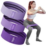 Tribe Lifting Fabric Resistance Bands for Exercise - Hip Bands for Working Out Legs, Glutes, Knees and Thighs for Men and Women - Cloth Circle Booty Bands for Physical Therapy (Purple)
