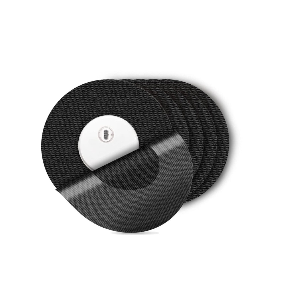 HONYOU Libre 3 Plus Sensor Covers Waterproof 15 Days Freestyle CGM Adhesive Patches for Libre 3 Overpatches Without Hole, Skin Friendly Hyperallergenic & Latex Free, 25Pack Black