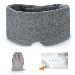 FRESHME Cotton Eye Mask for Sleeping in Gift Box - Soft and Adjustable Extensions Sleep Mask with Earplugs and Pouch for Women and Men, Blackout Cover for Night Travel Relaxation