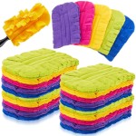 Zubebe 40 Pcs Duster Refill Reusable Fleece Duster Refills Feather Flat Dusters Multi Surface Washable Cleaning Pads Tools for Home, Blinds, Car, Pet, Furniture, Fans (Dark Color)