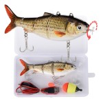 Robotic Swimming Fishing Electric Lures 5.12 USB Rechargeable LED Light Wobbler Multi Jointed Swimbaits Hard Lures Fishing Tackle (Common Shad2(Upgrade 2023))