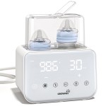 Baby Bottle Warmer, Grownsy 10-in-1 Fast Bottle Warmer Accurate Temp Control, with LCD Display, Timer, Defrost, Sterili-zing, Keep 24H, Double Bottle Warmer for Breastmilk& Formula, Heat Baby Food