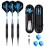 sanfeng Darts Plastic Tip Set with Black Barrel 18g for Electronic Dart Board with 50 Rubber O-Rings 6 Blue Alu Shafts Extra 50 Replacement Soft Tips Accessories